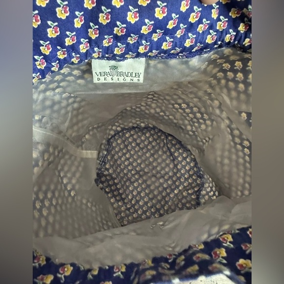 VERA BRADLEY Ditty Bag ROYAL Travel Cosmetic Make-Up Waterproof Bag Retired RARE - Picture 4 of 6